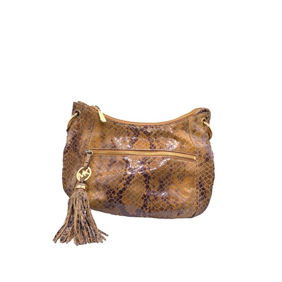 MICHAEL KORS Snakeskin Leather Crossbody Hobo - Picture 2 of 8